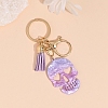 Acrylic Skull Tassel Keychain PW-WG678F1-01-2