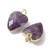 Natural Amethyst Pendants G-G012-11G-08-3