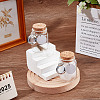 2Pcs Transparent Glass Empty Bottles with Alloy Heart Paw Print Charms and Locket Charms AJEW-DR00039-3