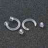 Acrylic Circular/Horseshoe Barbell with Double Round Ball AJEW-P084-04A-2