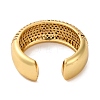 Rack Plating Brass Cubic Zirconia Open Cuff Rings for Women RJEW-S242-05G-3