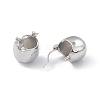 Brass Round Dome Hoop Earrings for Women EJEW-P215-02P-2
