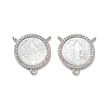 Brass Micro Pave Clear Cubic Zirconia Chandelier Component Links CU-CBA5585-03P-03-1