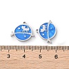 304 Stainless Steel Enamel Pendants STAS-M102-22P-02-3