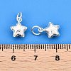 Textured 925 Sterling Silver Star Charms STER-T007-82S-2