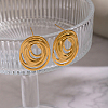 Spiral Oval 304 Stainless Steel Stud Earrings SU9252-3