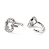 Heart Clear Cubic Zirconia Cuff Earrings EJEW-C002-04P-RS-2