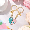 2Pcs Alloy Enamel Charm Keychains KEYC-JKC01091-2