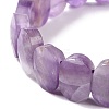 Natural Amethyst Oval Beaded Stretch Bracelet G-E010-01W-3