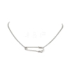 Iron Kilt Pin Pendant 304 Stainless Steel Curb Chain Necklaces NJEW-JN05679-1
