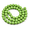 Opaque Solid Color Glass Beads Strands GLAA-T032-P8mm-06-3