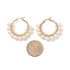 Natural Pearl Beaded Hoop Earrings EJEW-TA00156-5