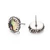 Abalone Shell/Paua Shell Stud Earring Findings X-EJEW-S198-03-5