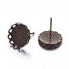 Brass Stud Earring Settings KK-I003-AB-NF-2