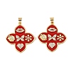 Brass Micro Pave Clear Cubic Zirconia Pendants KK-CBA9175-23G-1