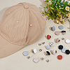 32 Sets 8 Colors Polyester Covered Iron Buttons BUTT-BC0001-12A-5