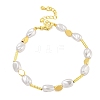 Rack Plating Brass and ABS Imitation Pearl Bracelets BJEW-B106-12G-1