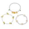 3Pcs 3 Colors Acrylic Charms Bracelets Sets for Women X1-BJEW-TA00577-01-4