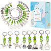 24Pcs 8 Styles Dog Theme Acrylic & Alloy Pendant Locking Stitch Markers HJEW-SC00099-1