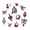 12Pcs 12 Styles Gothic Alloy Rhinestone Pendants FIND-CJ0004-81-8