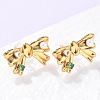 304 Stainless Steel Micro Pave Cubic Zirconia Stud Earrings EJEW-D309-04G-2