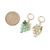 Grape Alloy Enamel Leverback Earrings EJEW-JE06188-3