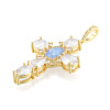 Brass Micro Pave Clear Cubic Zirconia Pendants KK-N227-108C-3