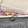 304 Stainless Steel Clear Cubic Zirconia Bat Hoop Cartilage Earrings WG1F324-06-4