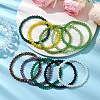 15Pcs 15 Colors Faceted Rondelle Imitation Jade Glass Beaded Stretch Bracelet Sets BJEW-JB10791-2