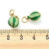 Watermelon Rack Plating Brass Enamel Charms KK-Q804-05G-3