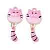 Spray Painted Alloy Enamel Pendants ENAM-K076-38G-04-1