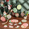 Christmas Wooden Pendant Decorations and Paper Flag Banners AJEW-NB0006-09-4