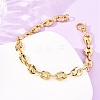 304 Stainless Steel Pig Nose Shape Link Chain Bracelets for Women BJEW-F527-09G-3