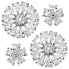 4Pcs 2 Styles 1-Hole Alloy Shank Button BUTT-PH0001-23-1