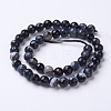 Natural Black Agate Beads Strands G-G753-08-8mm-2