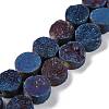 Electroplated Natural Druzy Agate Beads Strands G-M433-01B-1