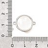 Natural Tiger Eye & Natural Shell Brass Flat Round Links Connector Charms KK-N289-16P-01-3