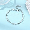 Shell Pearl & 304 Stainless Steel Paperclip Chain Bracelets for Women BJEW-JB13820-1