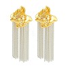 Irregular Tassel Brass Stud Earrings EJEW-Q391-15G-2