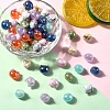 50Pcs UV Plating Opaque Acrylic Beads OACR-YW0003-10A-5