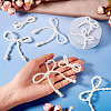 8Pcs 4 Styles Plastic Imitation Pearl Beaded Bowknot Ornament Accessories KY-TA0001-40-5