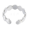 304 Stainless Steel Shell Wrap Open Cuff Ring for Women X-RJEW-N038-100P-3