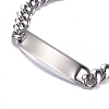 Tarnish Resistant 304 Stainless Steel Curb Chain ID Bracelets BJEW-G631-04P-2