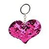 PVC Reflective Sequin Heart Pendant Keychain KEYC-L033-01P-03-1