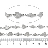 Hammered 304 Stainless Steel Triangle & Cross Link Chains SA-CBA21A8-01P-02-2