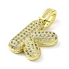 Brass Micro Pave Clear Cubic Zirconia Pendants KK-M279-01G-K-2