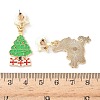 Christmas Alloy Enamel Dangle Stud Earrings EJEW-F399-04A-G-2