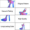 Ion Plating(IP) 304 Stainless Steel Stilettos Filigree Pendants STAS-R102-03-3