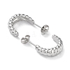 Non-Tarnish 304 Stainless Steel Croissant Ear Studs for Women EJEW-P234-03P-2