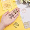 8Pcs 4 Colors Filigree Tree of Life Brass Pendants KK-NB0002-56-3